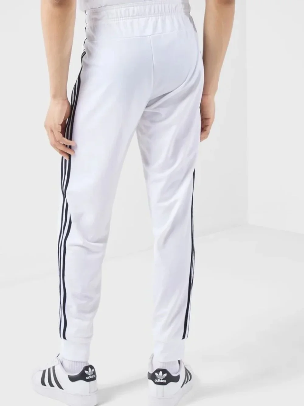 NWT adidas Essentials 3-Stripes Tricot Jogger Pants White Black Men's 2XL H46108